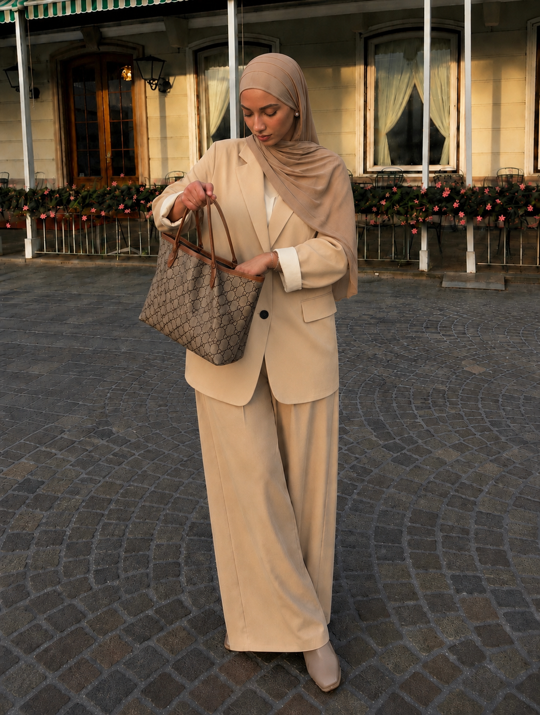 Beige Blazer Set