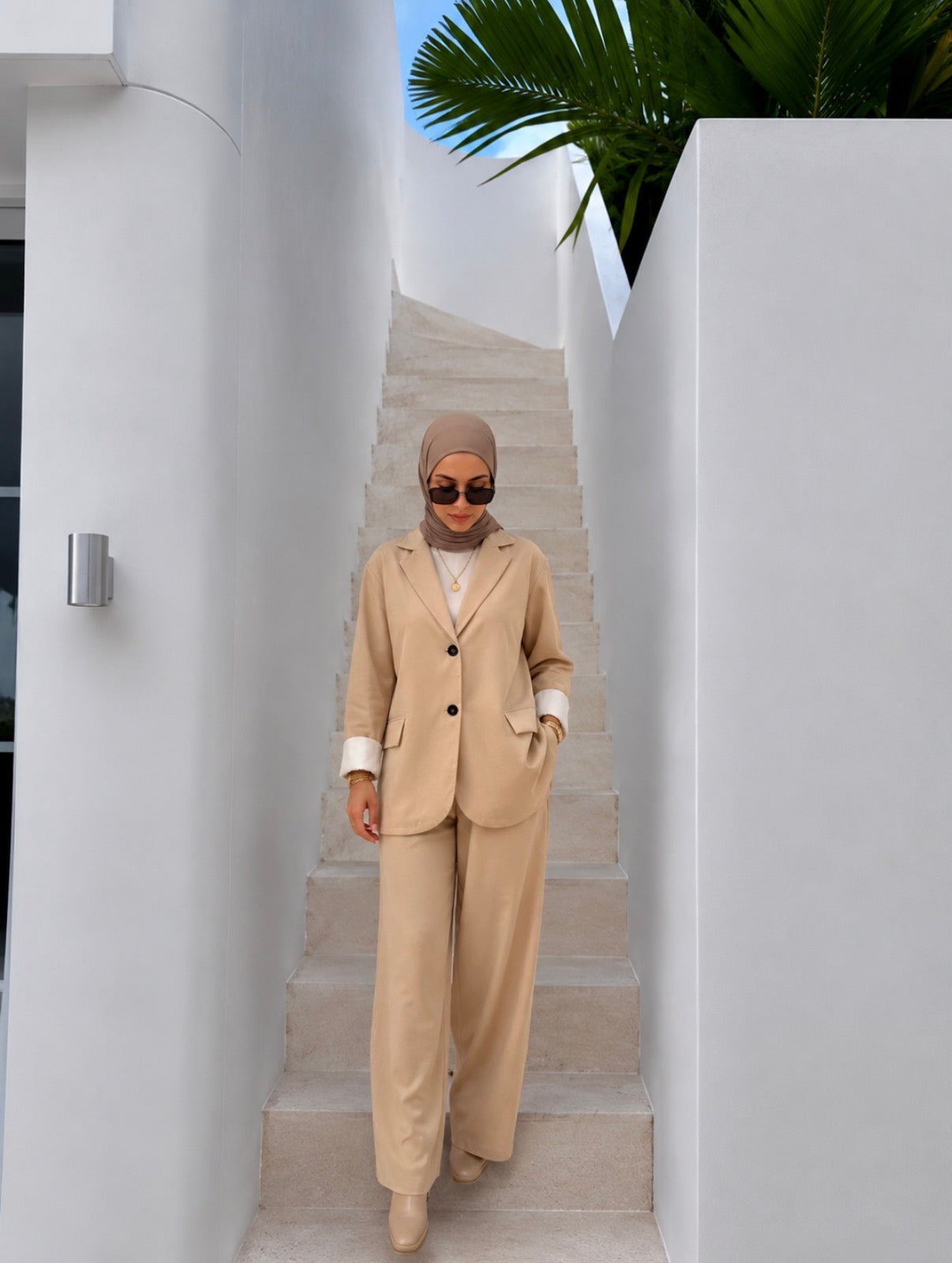 Beige Blazer Set