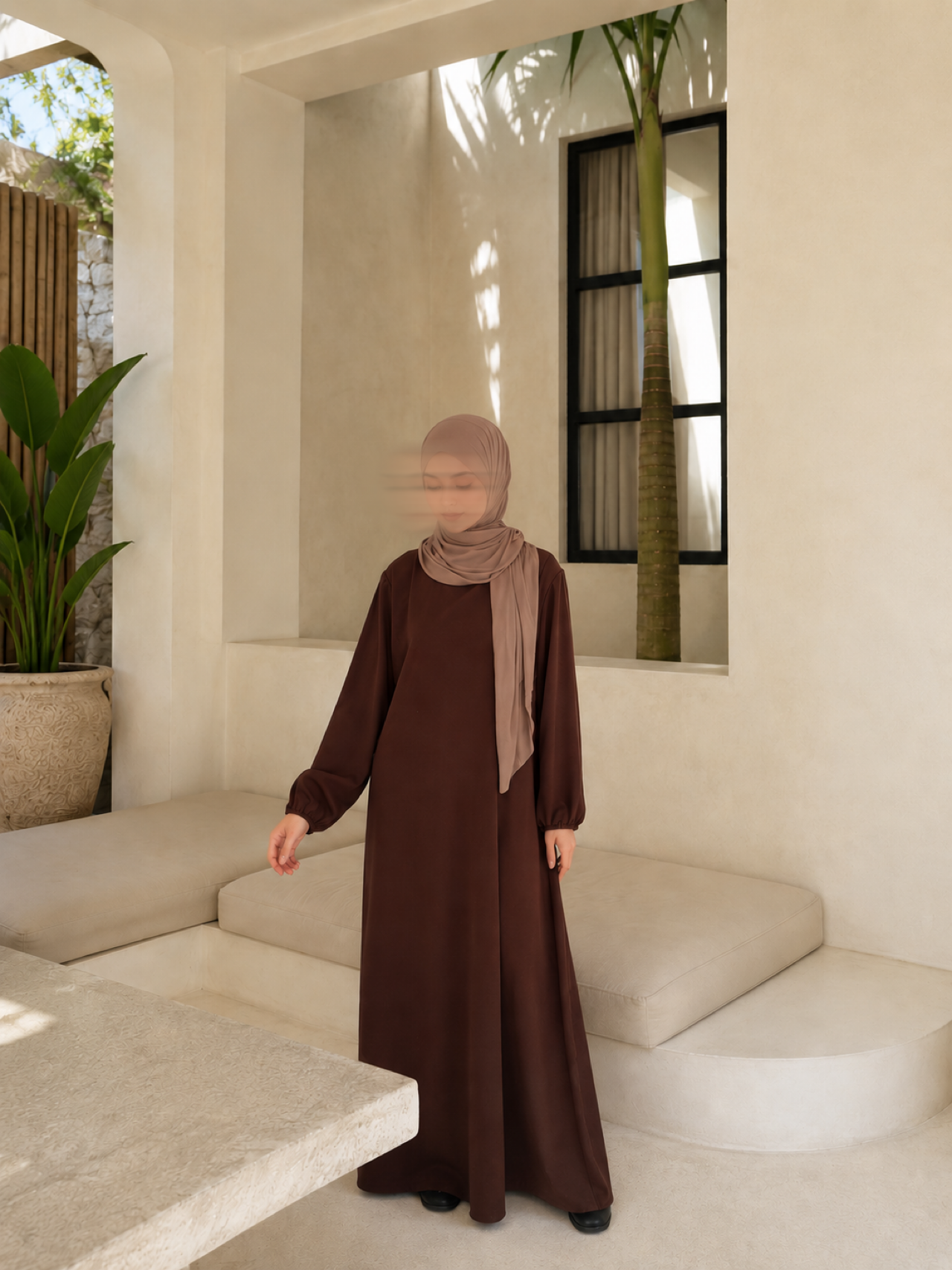 Noor Dark Brown Abaya