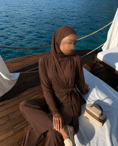 Brown Modest 3-Piece Swimwear
