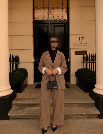Brown Pinstripe - Blazer set