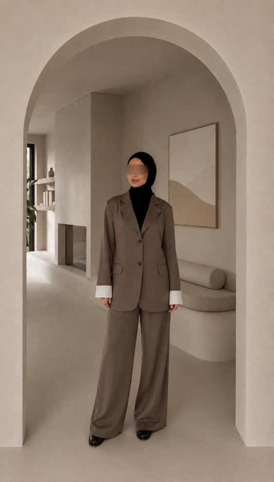 Taupe Blazer Set