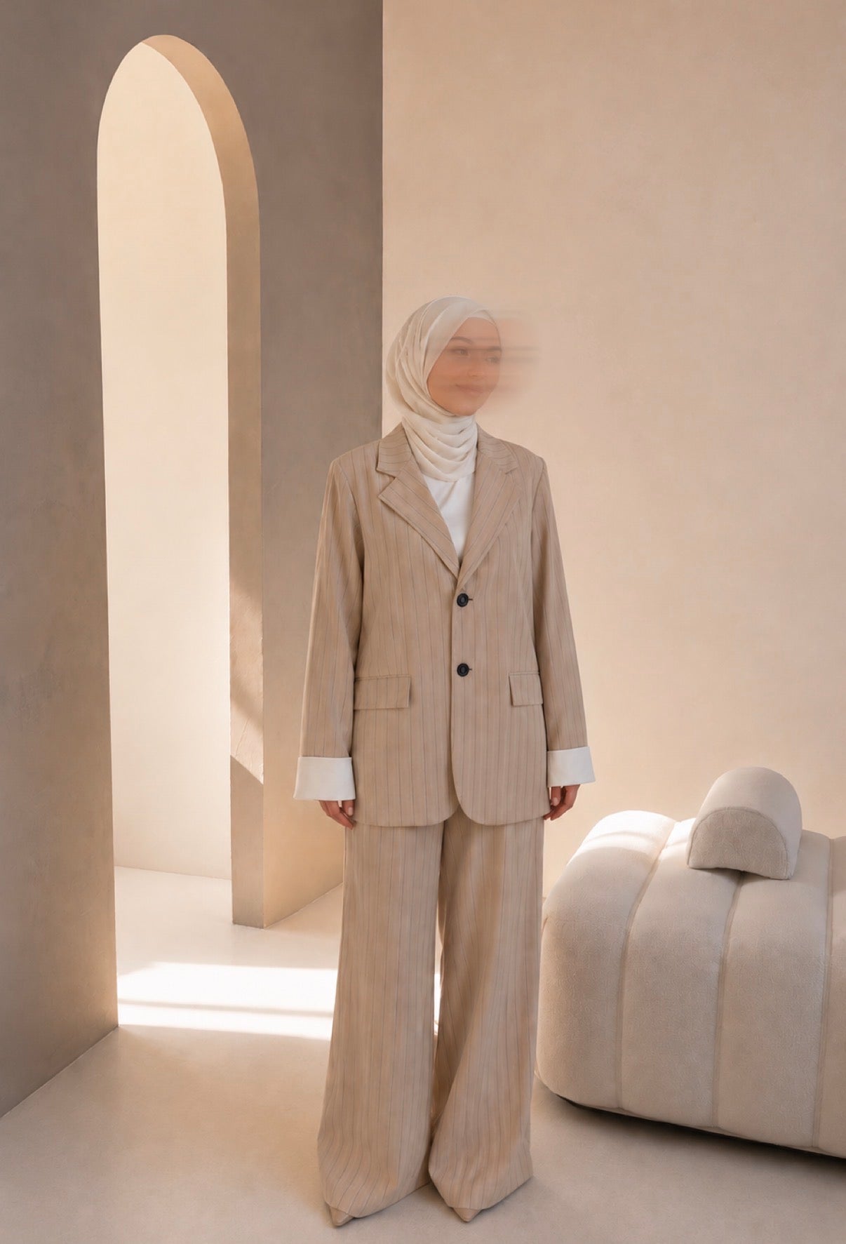 Sand Beige Blazer Set