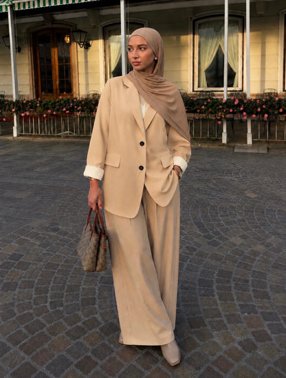 Beige Blazer Set