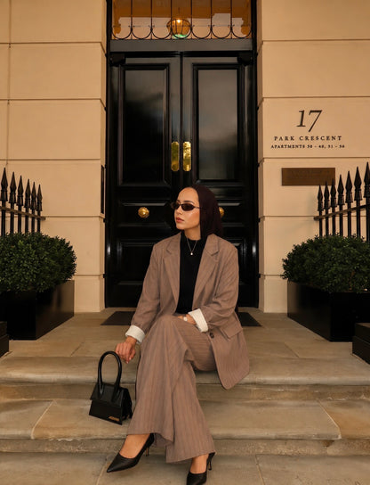 Brown Pinstripe - Blazer set