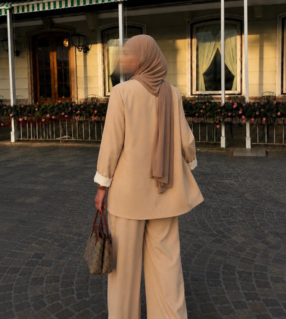 Beige Blazer Set
