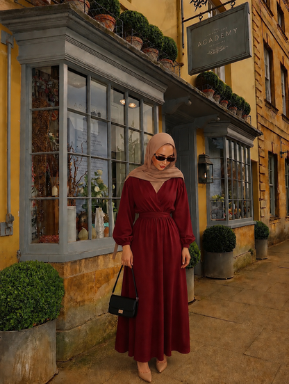 Red Satin Princesse Dress