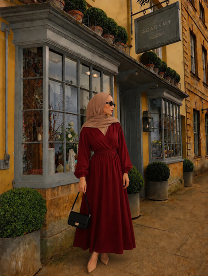 Red Satin Princesse Dress